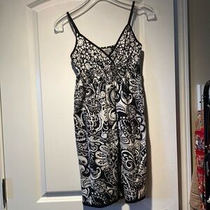 Black and White Paisley Mini Dress